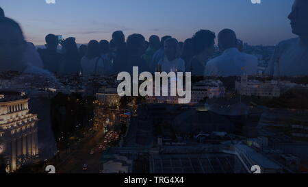 Azotea rooftop bar, over Circulo de Bellas Artes in Madrid Stock Photo