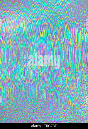 Screen of test television digital glitch in the holographic colors. TV noise background. Stock Photo