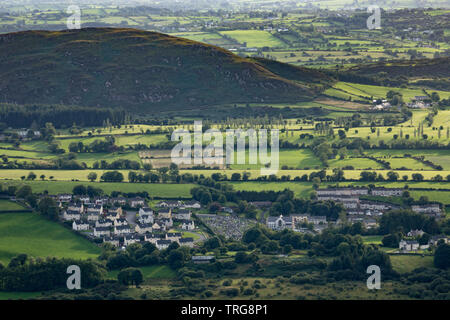 Mullaghbawn & the border country  from Slieve Gullion, Co Armagh, Northern Ireland Stock Photo