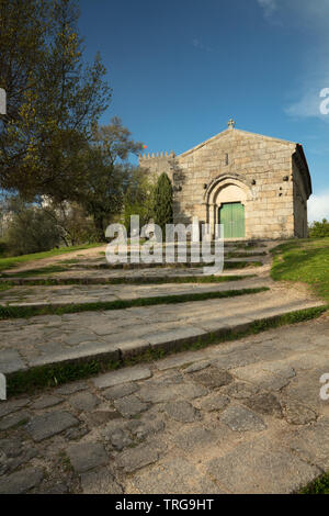 The church of São Miguel do Castelo in front of the Castle, Guimarães, Braga, Portugal Stock Photo