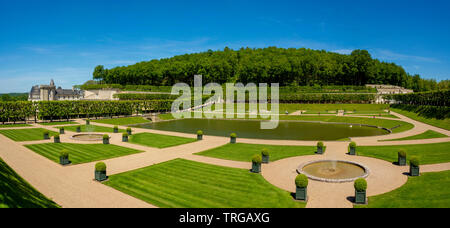 Chateau de Villandry and its gardens, Indre-et-Loire department, Centre-Val de Loire, France Stock Photo