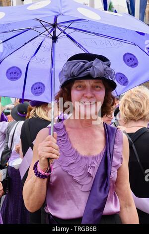 London, UK. 05th June, 2019. WASPI protesters demonstrate against pension inequality, Parliament Square, London Credit: michael melia/Alamy Live News Stock Photo