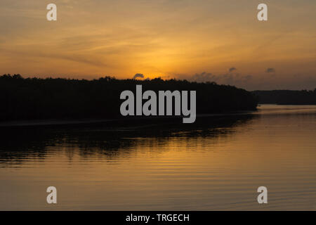 Sunrise at Krabi River in Chao Fah Park, Krabi Town, Krabi Province, Thailand Stock Photo