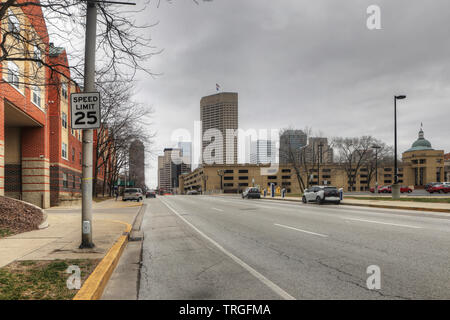 A Street scene in Indianapolis, Indiana Stock Photo