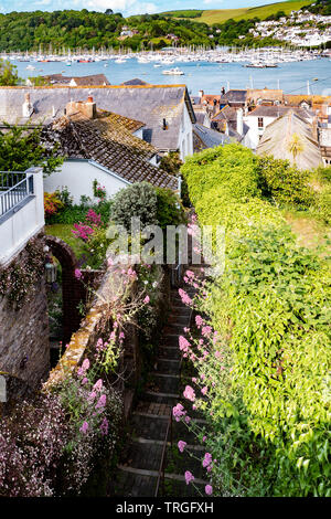 View from top of Chapel Lane, Dartmouth, UK Stock Photo