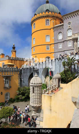 Portugal, Sintra, Pena Palace, landmark, historic monument, architecture, Stock Photo