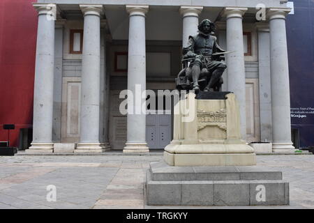 View of main entrance and statue at Prado museum in Madrid Stock Photo