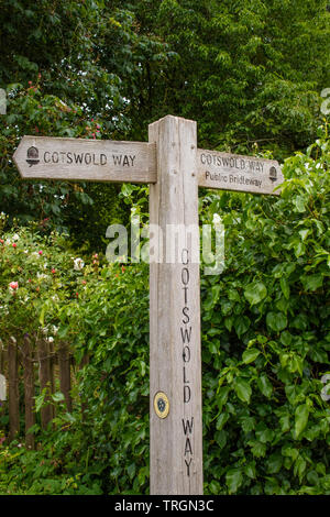 Finger post for the Cotswold Way long-distance footpath, England, UK Stock Photo