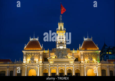 The People's Committee building in Ho Chi Minh city Vietnam Stock Photo