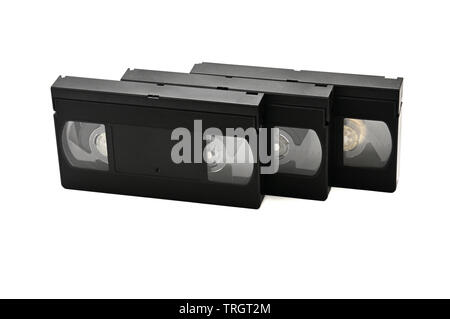 Videocassette for home use on an isolated white background.Videotapes Stock Photo