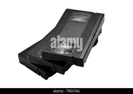 Videocassette for home use on an isolated white background.Videotapes Stock Photo