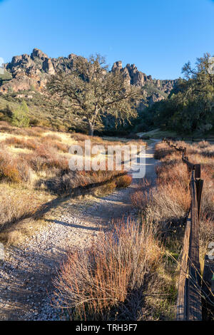 Juniper Canyon Trail head at Pinnacles National Park in California. Stock Photo