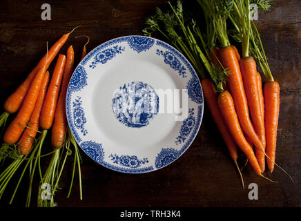 food on a wooden table, menu space Stock Photo