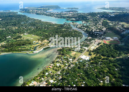 Aerial view of Port Vila, Efate Island, Vanuatu Stock Photo