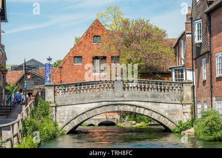 Winchester City Mill, on the River Itchen, Hampshire, UK, last rebuilt in 1744. Stock Photo