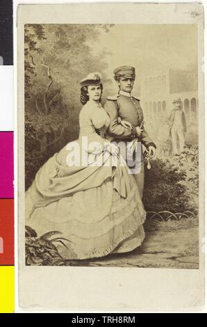 Elisabeth, Empress of Austria, mapping together with Emperor Franz Joseph I, Additional-Rights-Clearance-Info-Not-Available Stock Photo