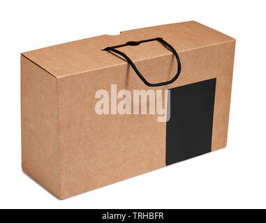 Blank shoe box with handle isolated on white Stock Photo