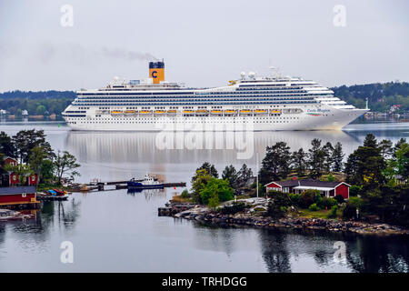 Cruise ship Costa Magica in the Stockholm Archipelago near Stockholm in Sweden Europe Stock Photo