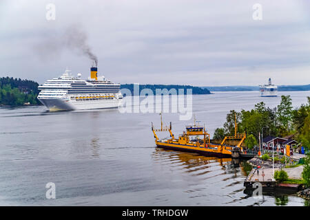 Cruise ship Costa Magica in the Stockholm Archipelago near Stockholm in Sweden Europe Stock Photo