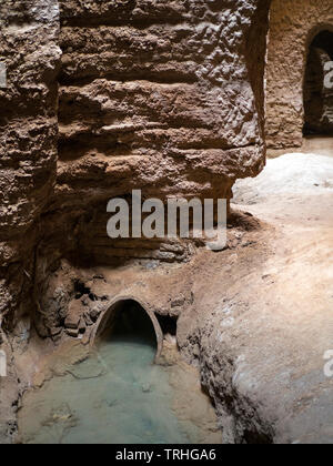 A qanat or underground water channel in Shafiabad village near