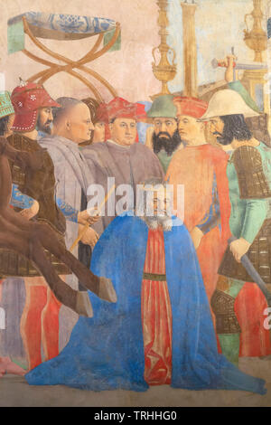 The Execution of Chosroes, Legend of the True Cross, Fresco Cycle, Piero della Francesca, Bacci Chapel, Cappella Bacci, Cappella Maggiore, 1452-1466, Stock Photo