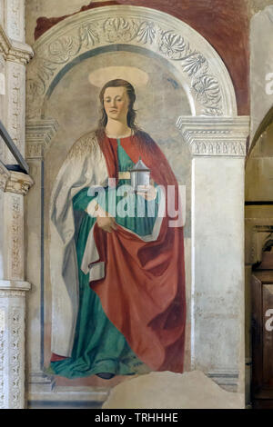 Saint Mary Magdalene, Piero della Francesca, 1460, Duomo or Cathedral of Saint Donato and Saint Peter, Arezzo, Tuscany, Italy, Europe, Stock Photo