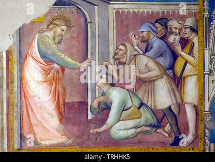 St Philip the Apostle and St James the Lesser, detail, fresco,  Parri di Spinello, Basilica of San Domenico, Arezzo, Tuscany, Italy, Europe Stock Photo