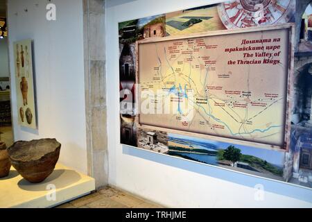 Thracian map - Museum of History in KAZANLAK. Province of Stara Zagora.BULGARIA Stock Photo