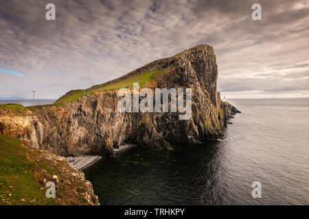 Majestic Landscape Of Scotland Neist Point Famous Rock Formation With Lighthouse On Isle Of Skye Beautiful Scenery Of Dramatic Scottish Coastline Stock Photo Alamy