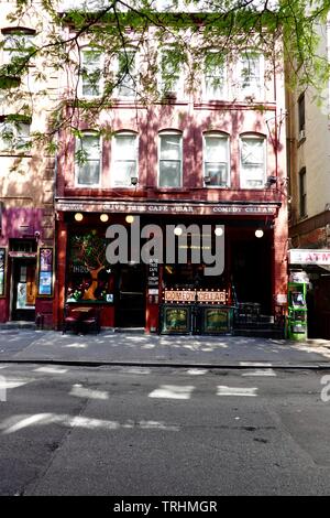 Front facade of the Olive Tree Cafe & Comedy Cellar, Greenwich Village, New York, NY, USA Stock Photo