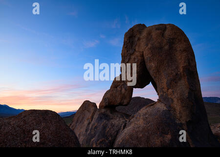 Boot arch in the famous Alabama Hills near Lone Pine, California just below Mt. Whitney in the Eastern Sierra's.