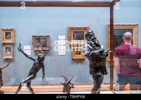 Exhibition of old masters in a gallery at the National Museum, Cardiff, Wales Stock Photo