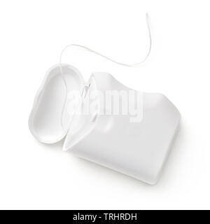 Dental floss container isolated on white background. Top view Stock Photo -  Alamy