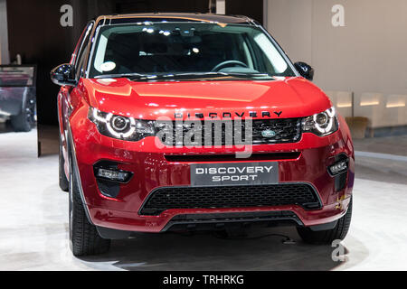 Barcelona, Spain - May 19, 2019: Range Rover Discovery Sport Dynamic showcased at Automobile Barcelona 2019. Stock Photo