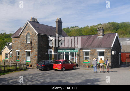 The former railway station - now the 'Puffing Billy' café - in Great Torrington, Devon, England Stock Photo