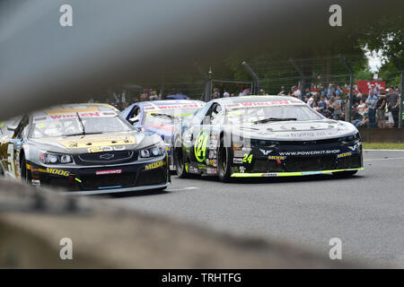 Frederic Gabillon, Chevrolet SS, Nicolo Rocca, Chevrolet Camaro, Elite 1, NASCAR Euro series, American Speedfest VII, Brands Hatch, June 2019, automob Stock Photo