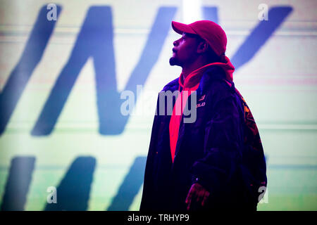 The American rapper, Danny Brown, is seen performing live at NOS Primavera Sound Festival 2019 held in Porto, Portugal. Stock Photo