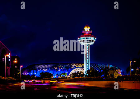 Singapore - May 18, 2019: Jewel Changi Airport is a mixed-use development at Changi Airport in Singapore that opened on 17 April 2019. Stock Photo