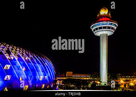 Singapore - May 18, 2019: Jewel Changi Airport is a mixed-use development at Changi Airport in Singapore that opened on 17 April 2019. Stock Photo