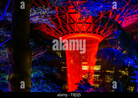 Singapore - May 18, 2019: Jewel Changi Airport is a mixed-use development at Changi Airport in Singapore that opened on 17 April 2019. Stock Photo