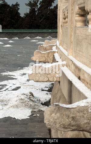Beijing China, view of decorative gargoyle on round terrace at Temple of Heaven Stock Photo