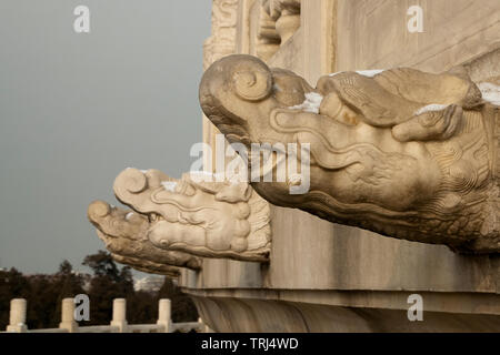 Beijing China, close-up Temple of Heaven terrace decorations Stock Photo