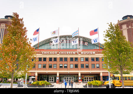 Chicago, IL, USA, October 2016: exterior facade of the Chicago Children's Museum at the Navy Pier on Lake Michigan Stock Photo