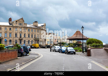 A stormy spring day at Burnham on Sea, on the Somerset Coast in England UK Stock Photo