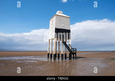 The Low Lighthouse on the beach at Burnham on Sea, on the Somerset Coast in England UK Stock Photo