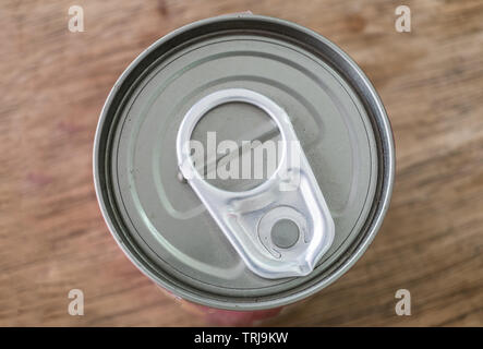 Tin can lid close on top view Stock Photo