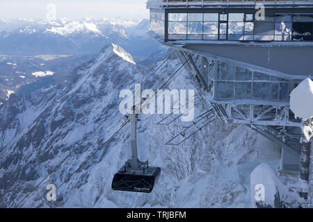 Cable car Zugspitze, Bavaria, Germany Stock Photo