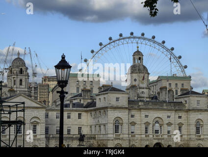 London, United Kingdom, 14 June 2018. The London Eye at sunset, one of the most famous symbols for tourists. Here in a less obvious shot, taken from H Stock Photo