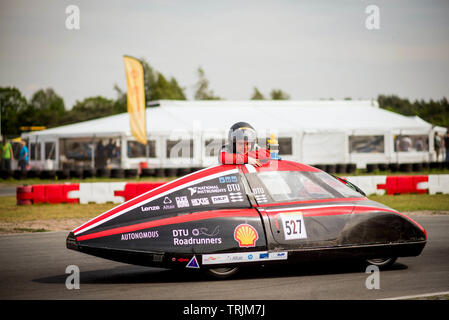 23 May 2019 - Berghem, the Netherelands.  SHELL ECO-MARATHON 'CHALLENGER EVENT'. Team DTU Roadrunners (Technical University of Denmark). Car 527.  Aut Stock Photo