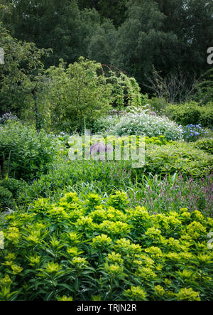 English Walled Garden at Middleton Lodge  near Middleton Tyas in North Yorkshire Stock Photo